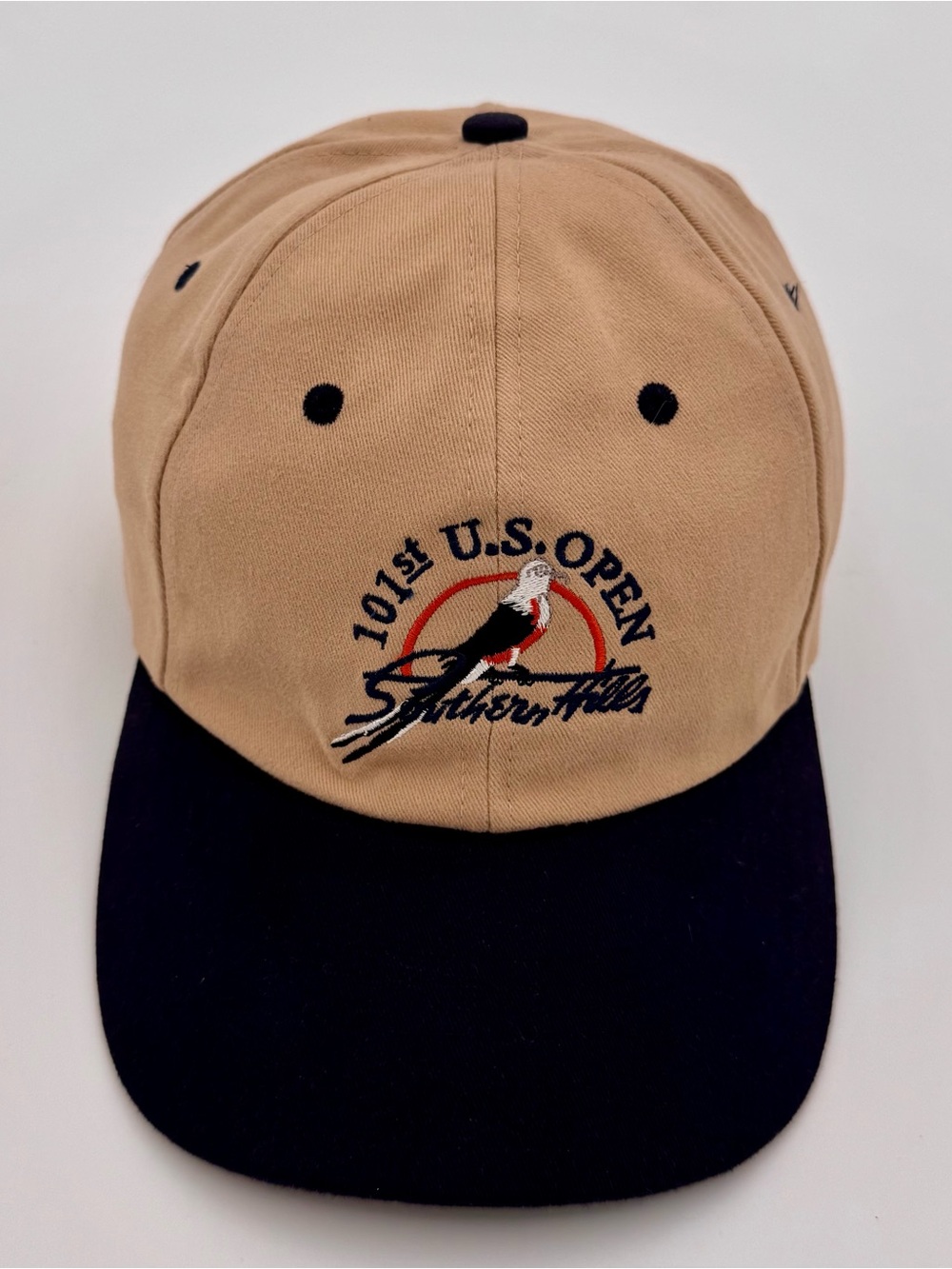 2001 U.S. Open, Southern Hills, Tan/Navy Golf Hat, USGA Member, One-Size, NWOT